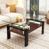 Vivastate Stylish Modern Rectangle Coffee Table, Tempered Glass Top with