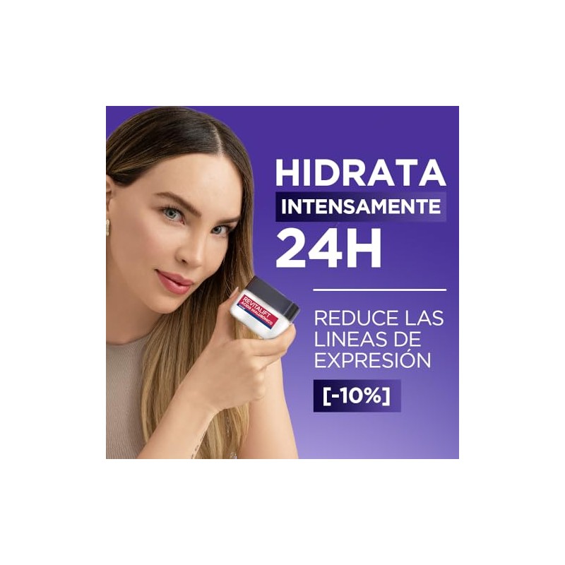 LOreal Paris Revitalift cido Hialurnico Crema de Noche Hidratante, Hidrata