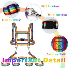 Horse Harness for Children, Horse Lead for Playing for Children, Bridle, Skiing, Role Play, Accessories for Play Horse, Horse Leads, Size Adjustable (Rainbow, 1 Piece)