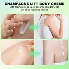 SINYI Champagne Lift Body Creme，Hidratante reafirmante,Crema para Piel Flacida, Body Lift Treatment Cream, Moisturizer Tightens, Hydrates Dry Skin Arms & Legs，Rápida absorción, No graso （Sabor a coco y almendras dulces）
