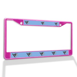 Fastasticdeals Metal Insert License Plate Frame Snowboarder Weatherproof Car Accessories Hot Pink 2 Holes Solid Insert