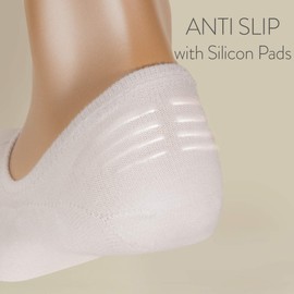 All About Socks, invisible trainer socks for men and women, non-slip, premium trainer socks, without pressured toe seam (pack of 5) - White, size: 43-46