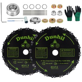 Dunhil Brush Cutter Blade for Weed Eater, Cutter, Trimmer with 2 Set Adapter Kits (7 inch+ 9 inch)