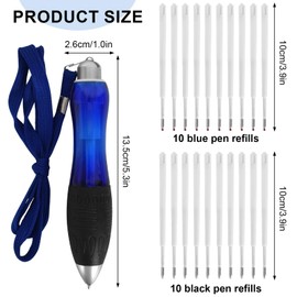 Wide Grip Pens, 3 Pcs Big Fat Pens, with 20 Refills, Lanyard Pens, Aids Writing for Elderly Hand Tremors Weak Hand,for Adults Women Men Tremors & Low Grip Strength