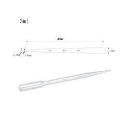 DACUAN Disposable Plastic Transfer Pipettes, 200PCS Graduated Transfer Plastic Pipettes, 3ML Calibrated Dropper Suitable for Essential Oils & Science Laboratory