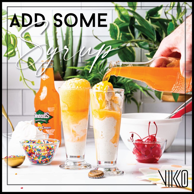 Vikko 9 Ounce Milkshake Glasses: Glass Cups for Smoothie, Sundae,