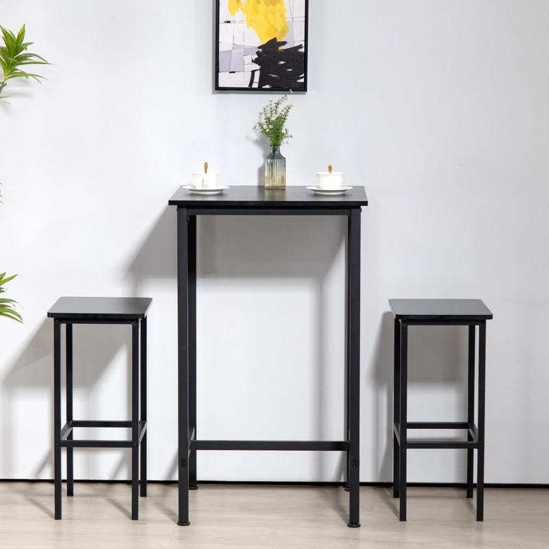 Finnhomy Bar Table, 23.6" Pub Table High Top Table, Square
