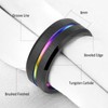 SHELOVES Black Plated Couples Women Purple Wedding Rings Sets His