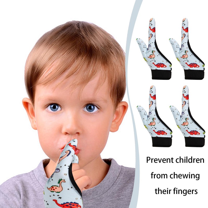 Kuskins 4 Pcs Thumb Sucking Guard Gloves for Kids Ages
