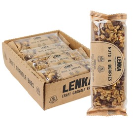 Lenka Bars - Nuts & Berries Snack Bars, Gluten Free, High Fiber, Kosher, Wholesome, No Artificial Flavors, Individually Wrapped - 12 Pack