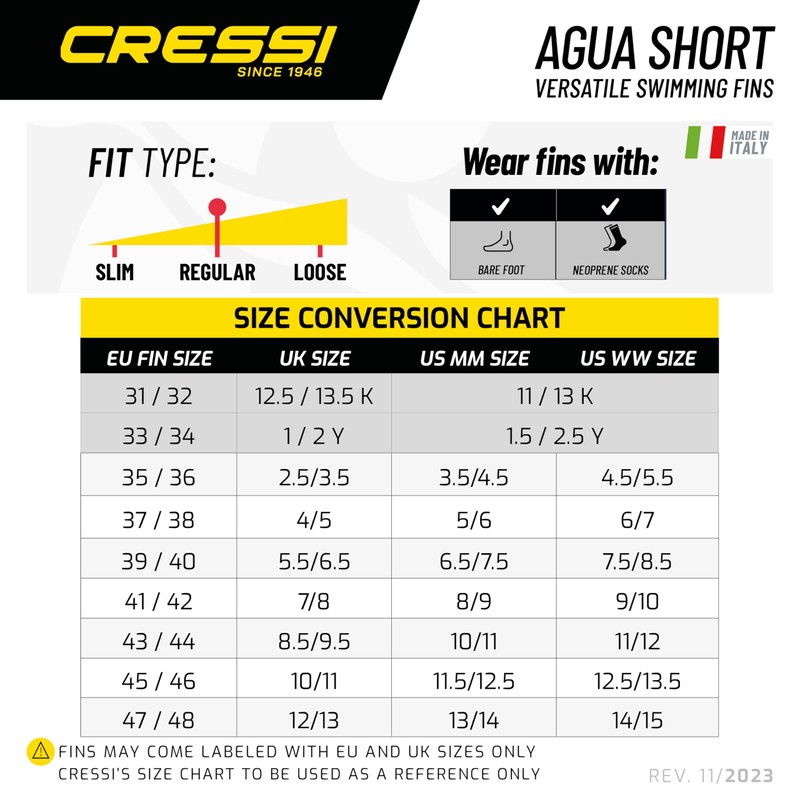 Cressi Agua, yellow/black, 45/46