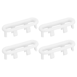 uxcell Sink Trim Overflow Cover, 4Pcs Sink Overflow Rings 47.8x13.6mm Oval Bathroom Kitchen Basin Drain Cover Hole Insert in Caps, White