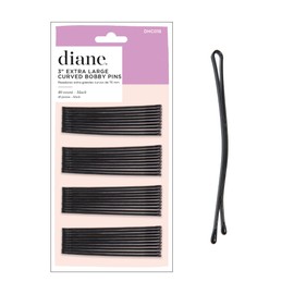 Diane Fromm 3'' Curved Jumbo Bob Pins Black, DHC018, 40 Count (Pack of 1)