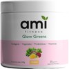 Ami Fitness Glow Greens, Polvo Verde con Colágeno - 30ct,