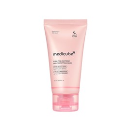 MEDICUBE PDRN Pink Caffeine Overnight Wrapping Mask, Mascarilla Facial Nocturna Peel-Off con PDRN de Salmón, Cafeína, Colágeno, Ácido Hialurónico y...