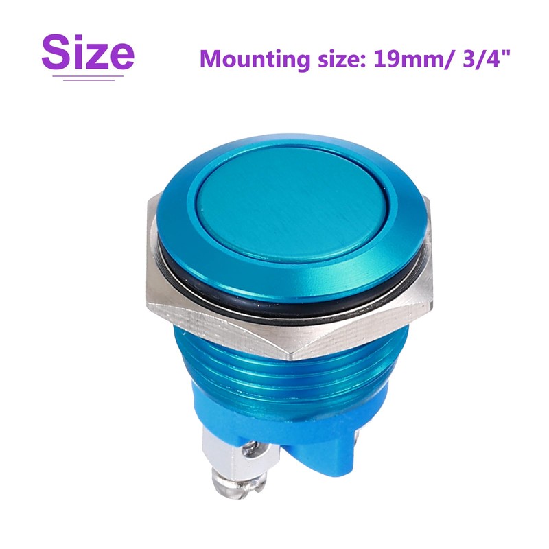 DMiotech 1 Pcs 19mm / 3/4" Push Button Switch, IP66