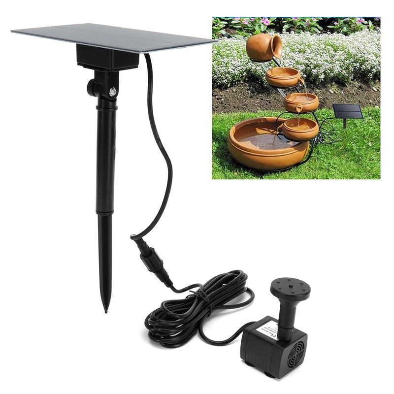 Solar Powered Fountain Outdoor Square 5V Floating Bird Bath Fountain