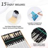 Natural Bristle Professional Paintbrushes Set | 15PCS Long Handled Paint