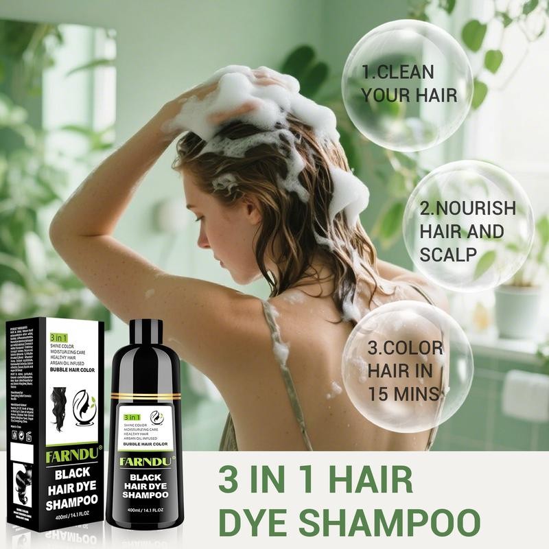 FARNDU Hair Dye 3-in-1 Shampoo Haircare, Cover Gray Hairs, 10