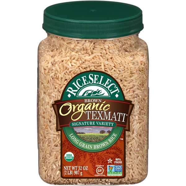 RiceSelect Organic Texmati Brown Rice, 2 Pound (Pack of 4) (905618)