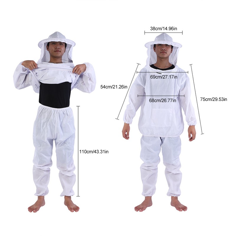 Professional Beekeeper Protective Suit Beekeeping Equipment Hooded Jacket Pants