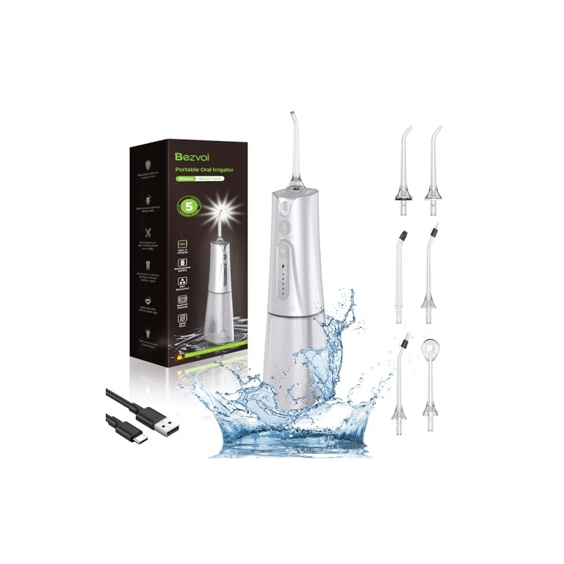 Wireless Water Flosser for Teeth: Oral Irrigator with 5 Modes,