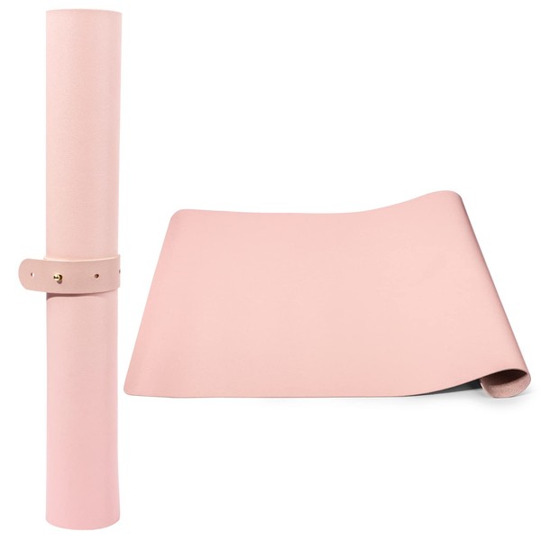LIONVISON Nail Art Table Mat, Microfibre Pink Soft Leather Nail Art Cushion Pad, Foldable Washable Manicure Desk Mat Nail for Nail Studio (15.74 x 23.62 inches)