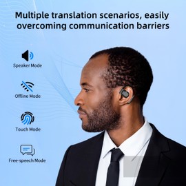 AI Real time translating Earbuds, 144 Languages Translator (Black)