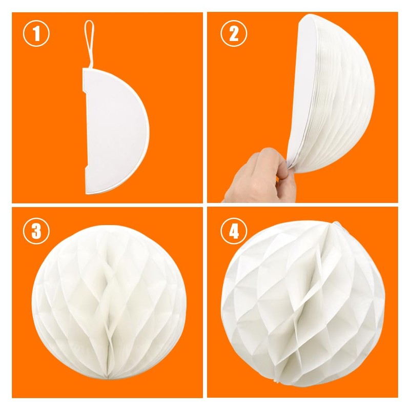 Ruidee 8 Pieces Paper Honeycomb Balls Tissue Paper Flower Balls