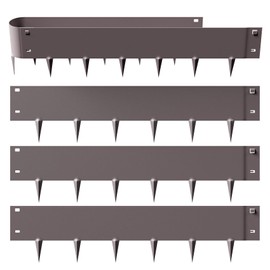 mestyl Landscape Edging, 39" LX 7" H Metal Garden Edging (5 PCS) with Landscape Edging Stakes, 185" Total Landscape Edging Border for Garden Yard No-dig Needed, Easy Install, Bronze Garden Edging