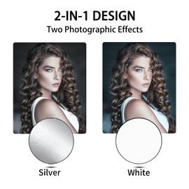 Selens Light Reflector Photography 30cm Silver White 2 in 1 Collapsible Portable Round for Photo Studio Video Indoor and Outdoor Lighting Product Shooting with Carrying Bag