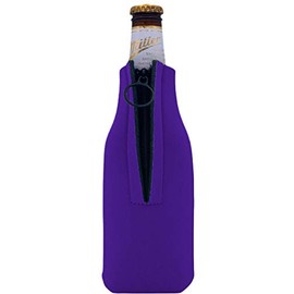 Blank Foam Beer Bottle Coolie (2, Purple)