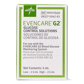 Medline MPH1560 EvenCare G2 Blood Glucose Control Solution (Pack of 6)