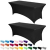 AMFUN 2 Pack 6FT Kitchen Spandex Table Cloth, Stretch Rectangular