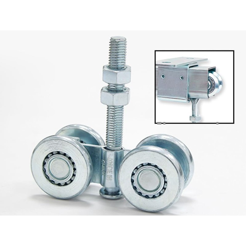 Trolley Assembly, Silent Roller Wheels for 1-3/4" Wide and 2-1/4"