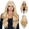 purshine Long Honey Blonde Wig with Bangs for Women, Heat