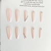 Carufin 24 PCS Long Coffin Fake Nail Glossy Acrylic False