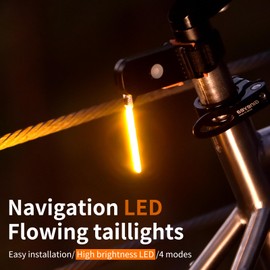 ACRUNU LED Photondrop Bike Tail Light, Red/Blue/Orange/Yellow Flowing Taillight,3 Modes Bike Rear Light, USB Rechargeable, Cycling Rear Light for Any Type of Seatpost(Green)