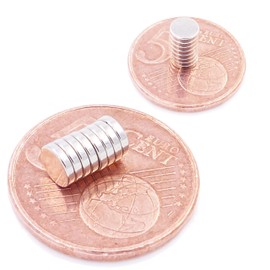 Brudazon 20 Mini Disc Magnets 5 x 1 mm N52 Strongest Level Neodymium Magnets Ultra Strong Power Magnet for Model Making, Photo, Whiteboard, Notice Board, Fridge, Crafts, Magnetic Disc Extra Strong