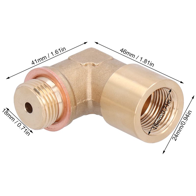Oxygen Sensor Extender, 90 Degree Angled Oxygen Sensor Extender M18x1.5