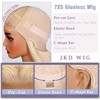 JKD 28 In Blonde Wear and Go Glueless Wigs Human