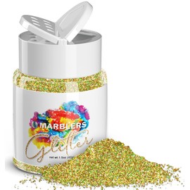 MARBLERS Holographic Glitter [Holo Olive Gold] 1.5oz (42g) | Fine | Non-Toxic, Vegan, Cruelty-Free | Face, Body, Eyeshadow, Hair, Festival, Party Makeup | Nail Art, Polish | Resin, Tumbler, Candle