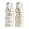 12 Rolls Thin Washi Tape Set, 15MM Wide Gold Thin