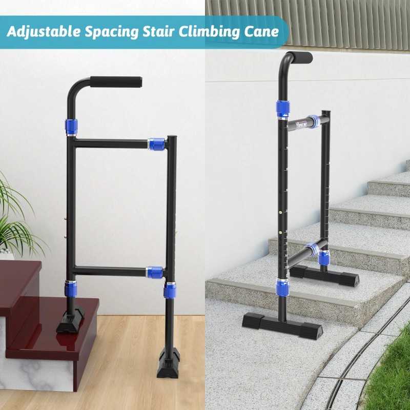 Support Way Height & Width Adjustable Stair Assist Cane for