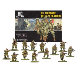 Warlord Games US Airborne D-Day Ploton Miniatures Plastic 28mm Scale for Highly Detailed WW2 Bolt Action