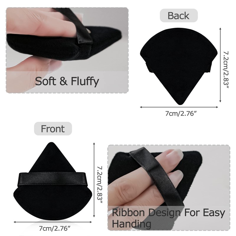 Flytianmy 9Pcs Triangle Powder Puffs, Face Makeup Puff for Body