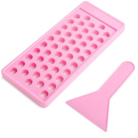 JuLand Bandeja para Rellenar Bálsamo Labial con Raspador Y Espátula (1 Juego), Molde de 50 Cavidades para Bálsamo Labial Y Lápiz Labial Caseros, Sin
