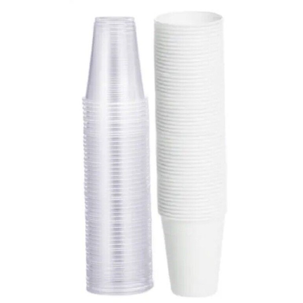 Unbranded 100 Clear Plastic Vending Cups Reusable / Disposable Drinking