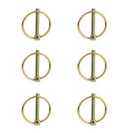 6PCS Heavy Duty PTO and Hitch Lynch Pins, Clip and Cast Iron Pull Ring & Positioning Pin for Trucks, Tractors, Hand Carts, Towing Mowing,Lawn Mowers & Trailers（3/16’’ *1-7/16’’）