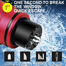 wenvastree 2-Pack Car Safety Hammer Seatbelt Cutter, Glass Breaker Car Window Breaker and Seatbelt Cutter Tool,Auto Rescue Escape Emergency Safehammer Punch Safety Hammer Window Glass Breaker